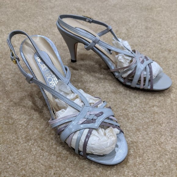 Vintage Periwinkle Heeled Slingback Sandals by Red Cross Shoes - Picture 6 of 6